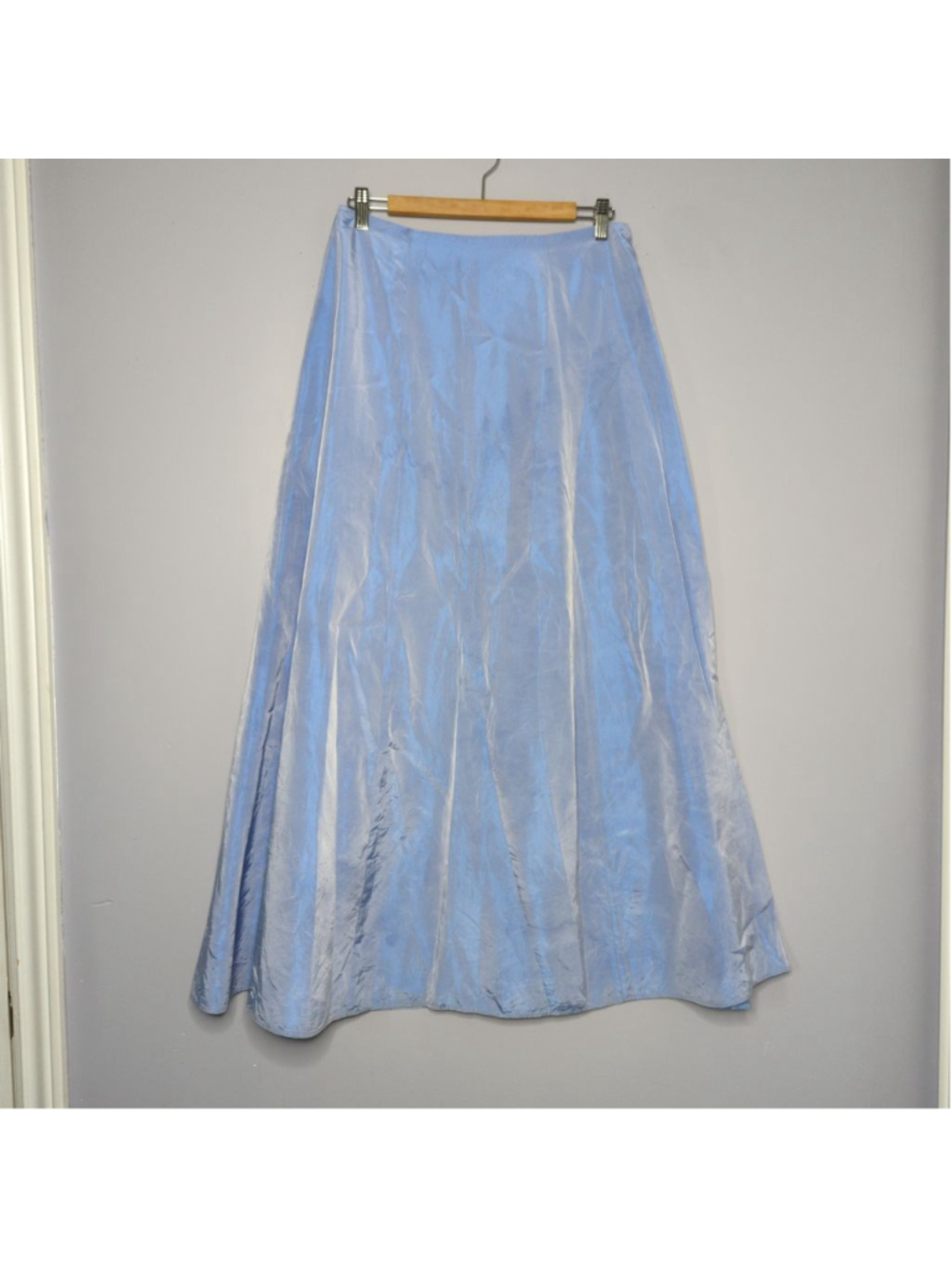 Vintage 1991 Jessica Ethereal Shimmer Maxi Skirt L Powder Blue/Purple - Picture 2 of 14